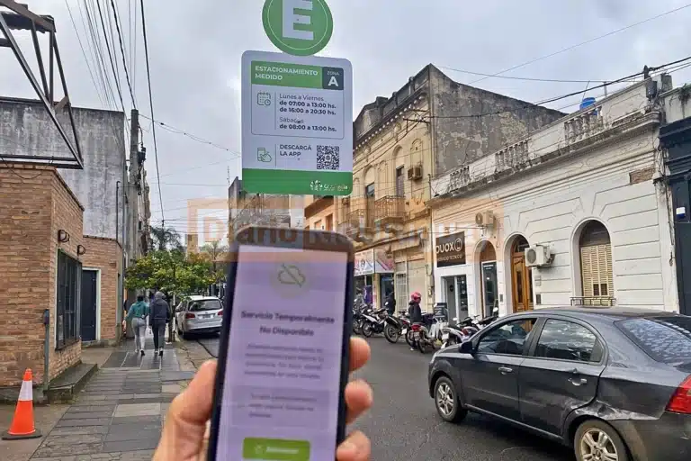 Volvió el estacionamiento medido en Concordia y el sistema colapsó por la alta demanda de usuarios